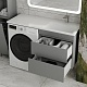 Style Line Тумба с раковиной под стиральную машину Даллас 120 R Люкс Plus подвесная серая – фотография-11